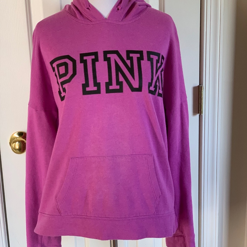 PINK Everyday Lounge Campus Pullover Hoodie in Hot Pink Size XS - Picture 2 of 6
